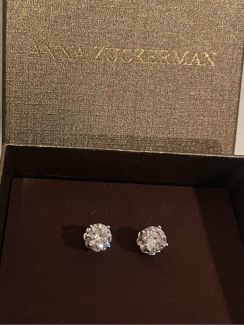 Anna Zuckerman Just Like Diamonds 4 Carat Studs Earrings